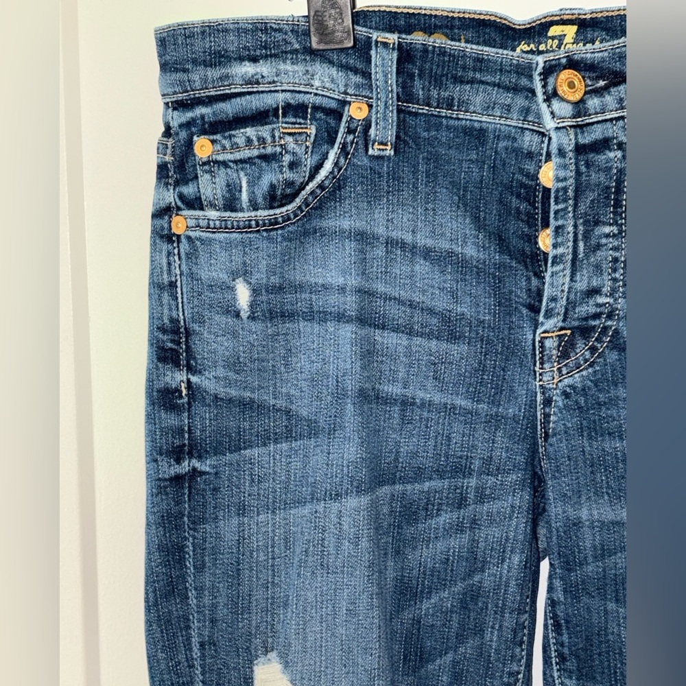7 for All Mankind josefina skinny boyfriend jeans sz 27 EUC - Picture 3 of 11